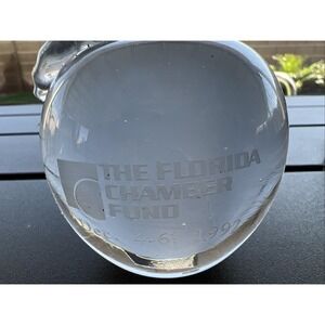 Crystal Apple Paperweight - The Florida Chamber Fund December 4-6,1992